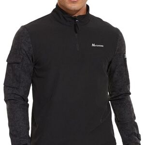 Natuvenix men's black and grey camouflage long-sleeved tactical shirt -  large